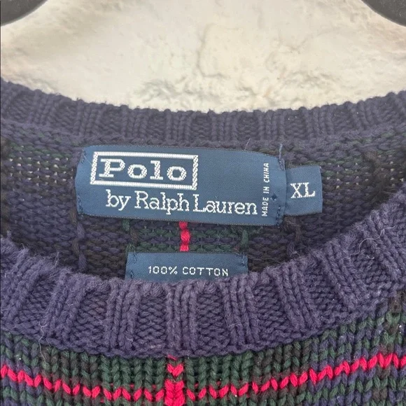 Vintage 80’s 90’s Polo Country Estate by Ralph Lauren Plaid Sweater Size XL - Picture 8 of 9